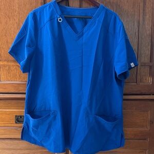 EUC Cherokee Infinity Blue Women's V-Neck Scrub Top 2xl